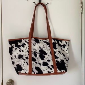 Cow print tote
